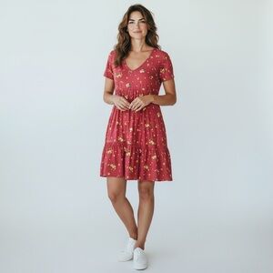 Ultra Flirt Red Floral Mini Dress